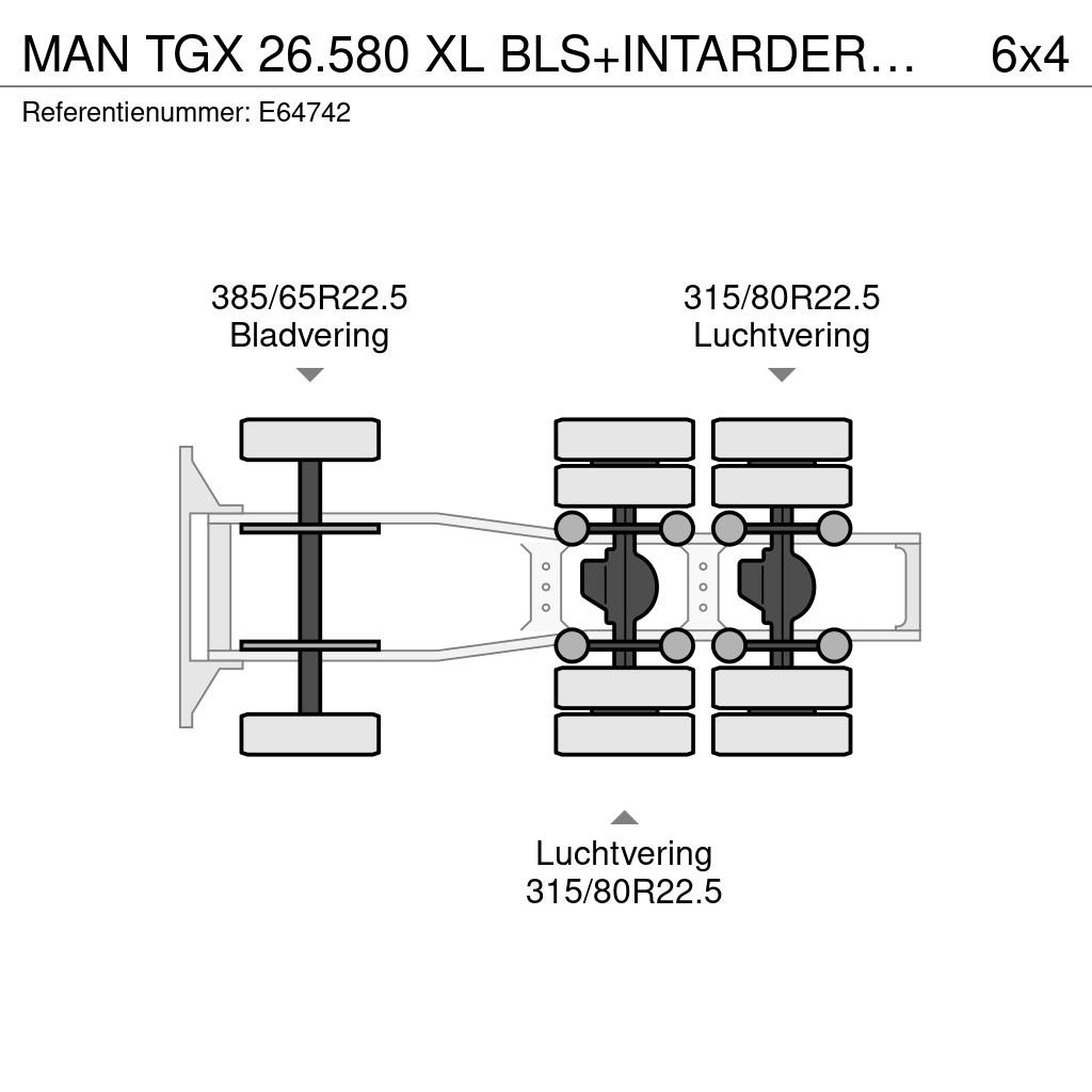 MAN TGX 26.580 XL BLS+INTARDER+BIG AXLES+HYDR. Sattelzugmaschinen