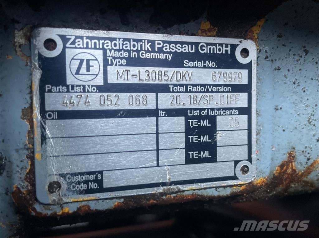 Werklust WG35E-ZF MT-L3085/DKV - Axle/Achse/As Axles