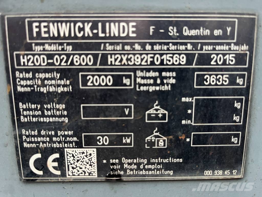 Linde H20D-02 V-4122 FOR EXPORT ONLY OB Diesel forklifts
