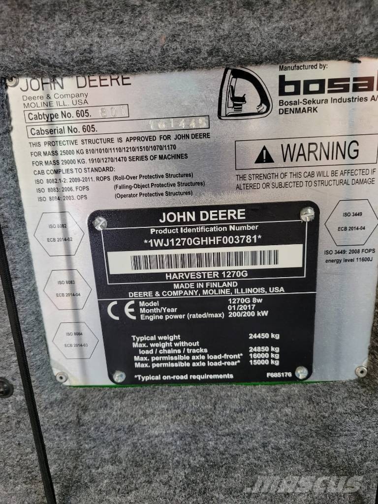 John Deere 1270 G 원목 하베스터
