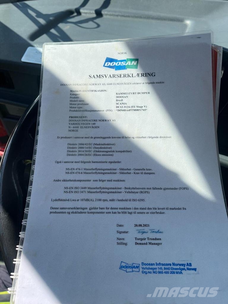Doosan DA45 Camiones articulados