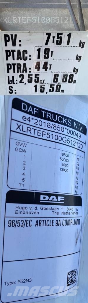 DAF XF450/Efficiency Champion 1er Main endommagé 曳引機組件