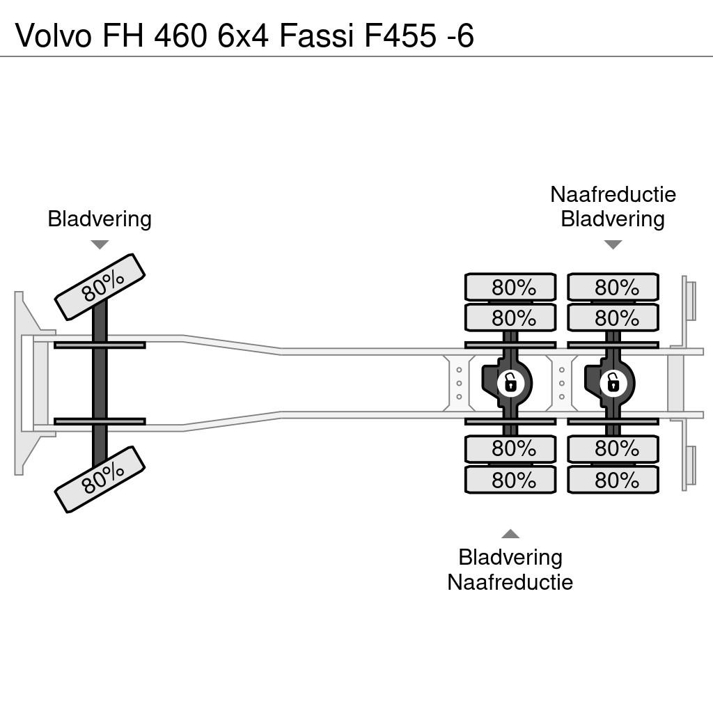 Volvo FH 460 6x4 Fassi F455 -6 Camiones de cama baja