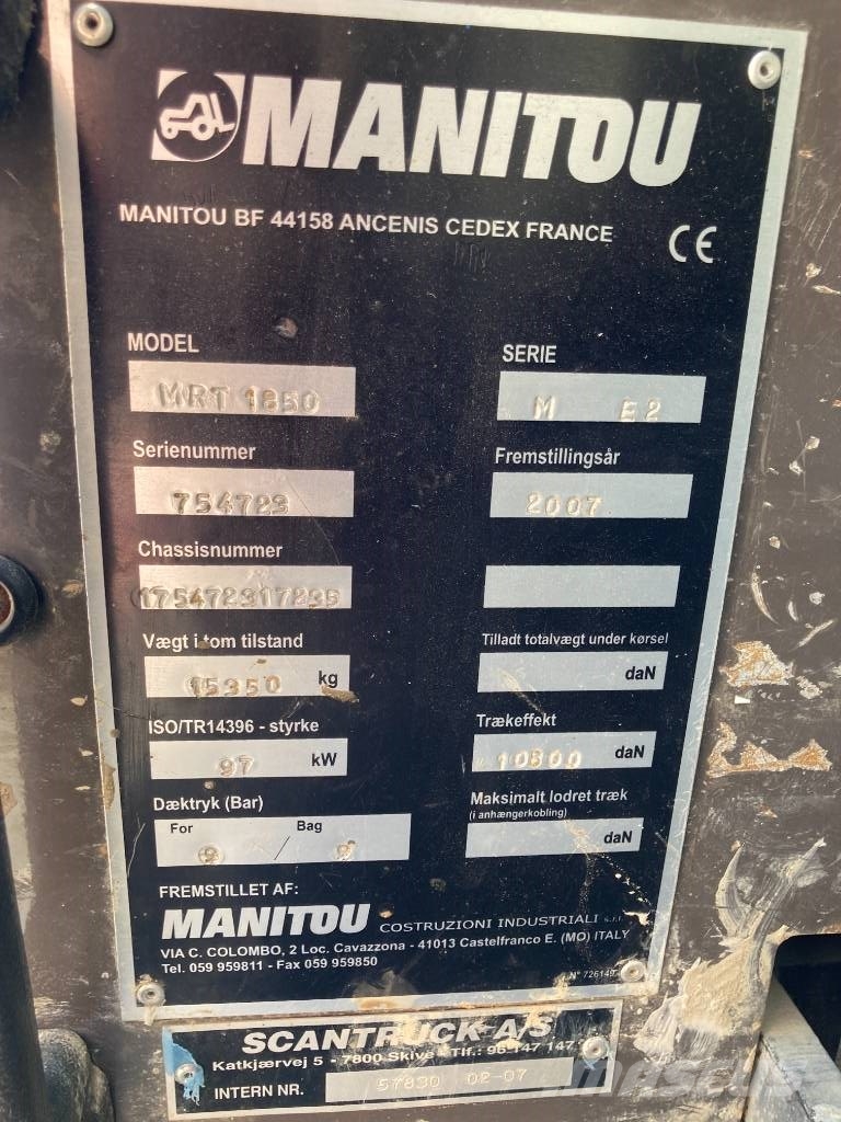Manitou MRT 1850 مناولات متداخلة