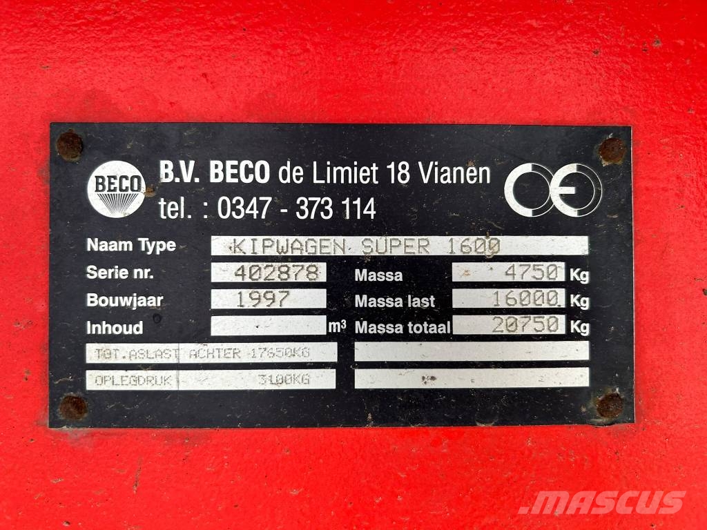 Beco Super 1600 Kiperi prikolice