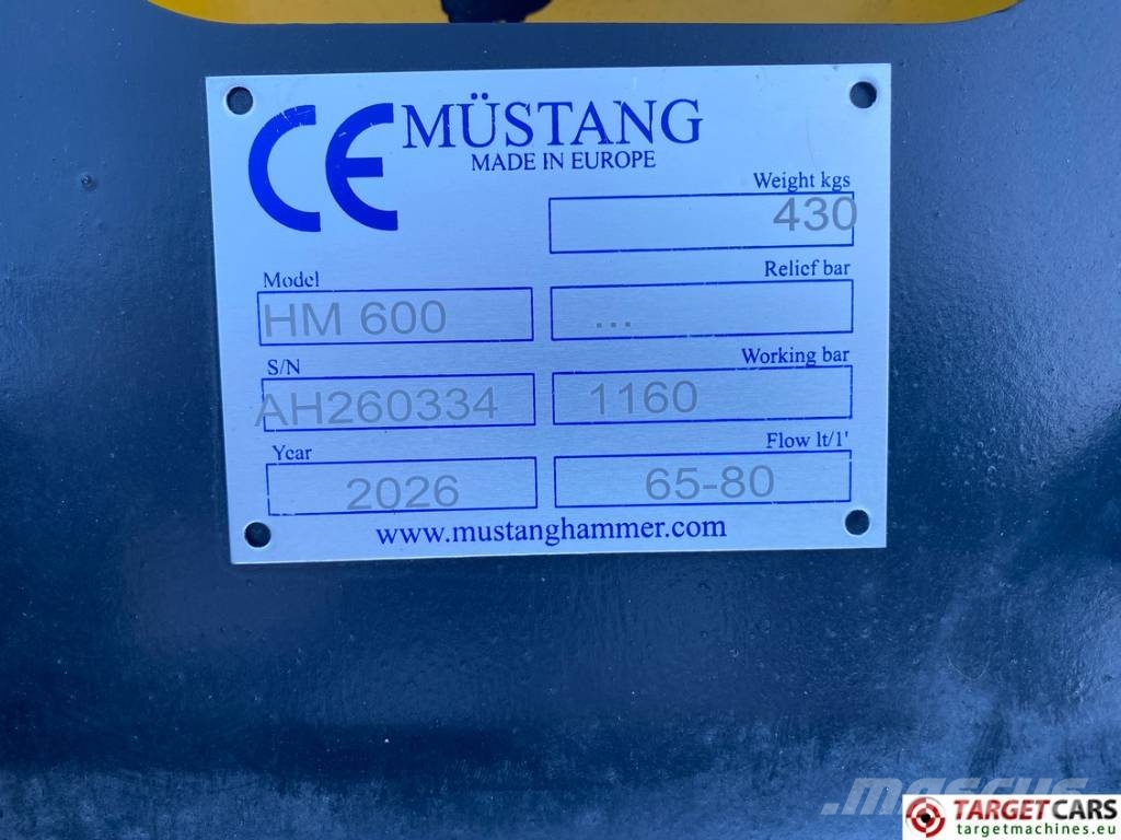 Mustang HM600 Hydraulic Excavator Hammer 6~11T NEW Hammers / Breakers