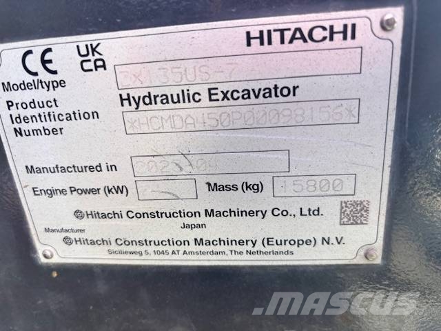 Hitachi ZX 135US-7 Stage V/ Rototilt+Pihdit,Rasvari Ym 履带挖掘机