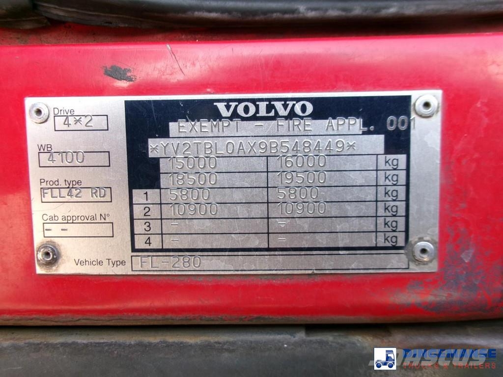 Volvo FL280 4X2 RHD crewcab fire engine + pump & waterta 消防车