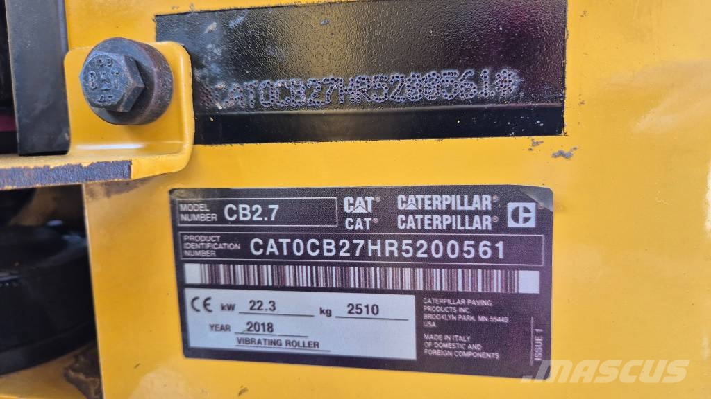 CAT CB 2.7 - 2018 YEAR - 800 HOURS Dvojni valjarji