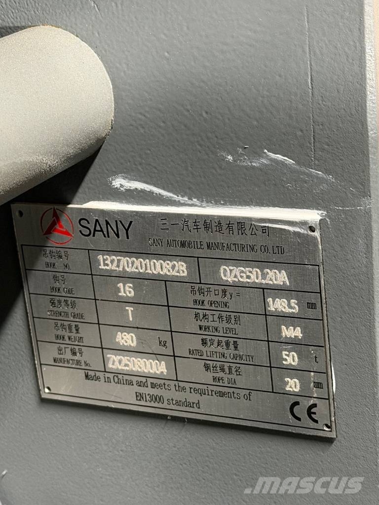 Sany 50T 3 sheves 20mm Hook Block Crane parts and equipment