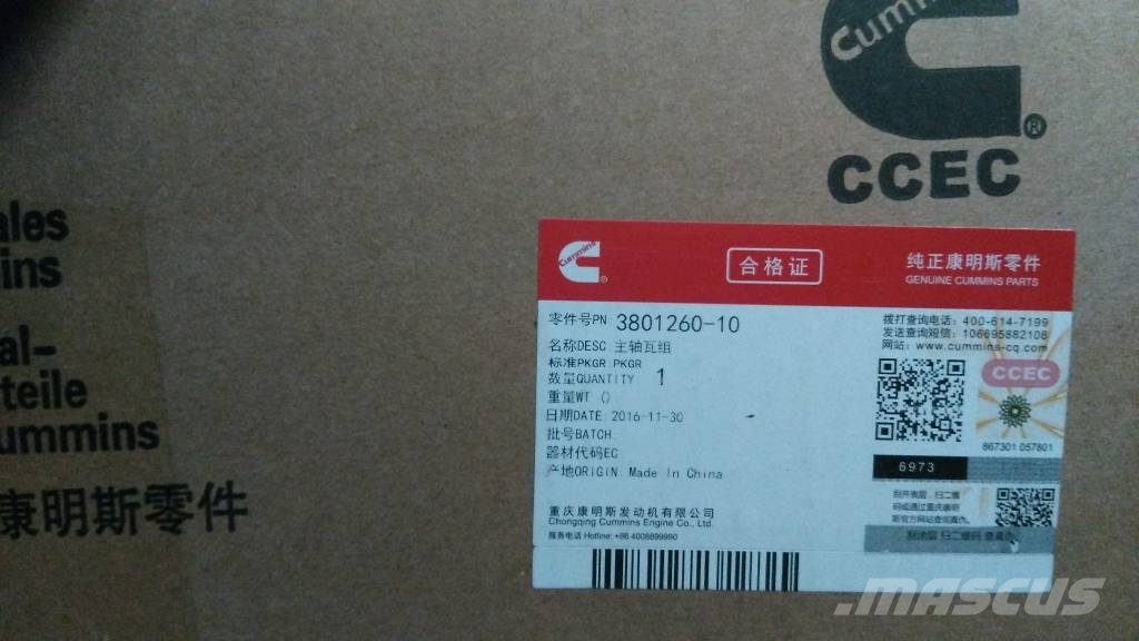 Cummins 3801260-10 Main bearing kit Motores