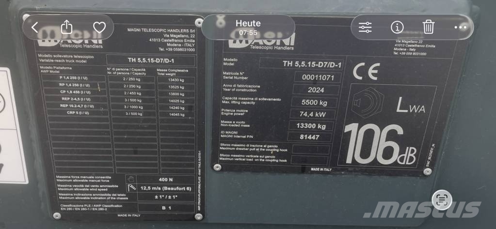 Magni TH 5,5.15 P Τηλεσκοπικοί ανυψωτές