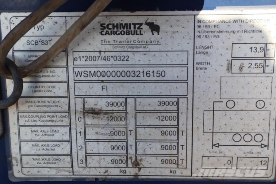 Schmitz Cargobull SCB3ST CoC Documents, Dutch Registration, 3-Axle M Schuifzeilopbouw