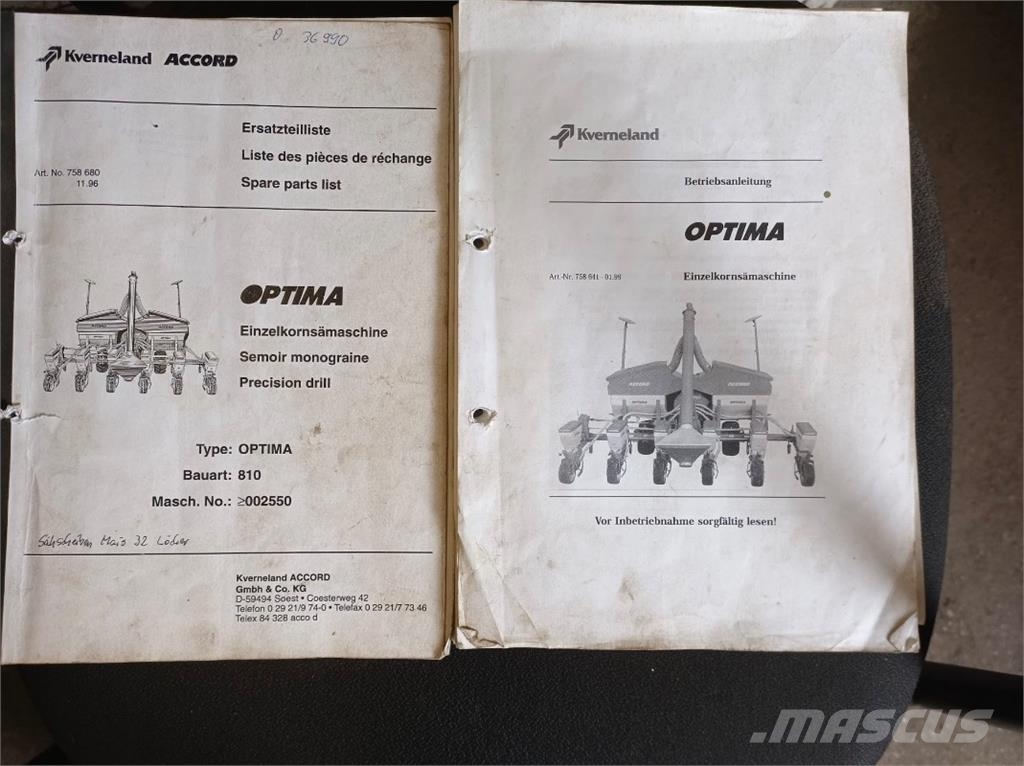 Accord Optima V 6-reihig Sembradoras de alta precisión
