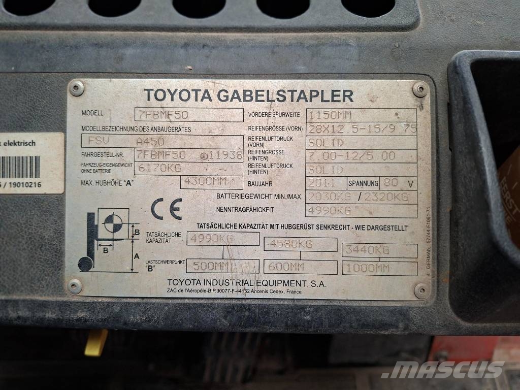 Toyota 7 FBMF 50 Elektriskie autoiekrāvēji