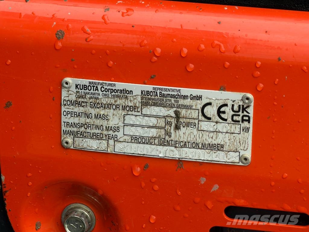 Kubota U 56-5 حفارات صغيرة أقل من 7 طن (حفارات صغيرة)
