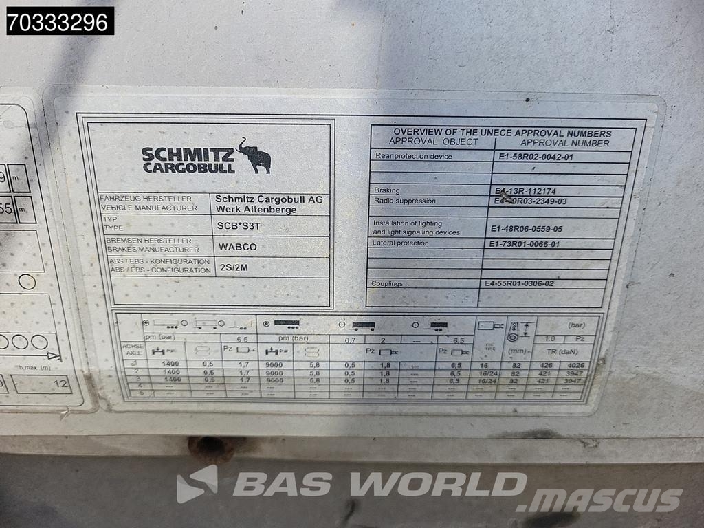 Schmitz Cargobull SCB*S3T 3 axles Sliding Roof Semirremolques con caja de lona
