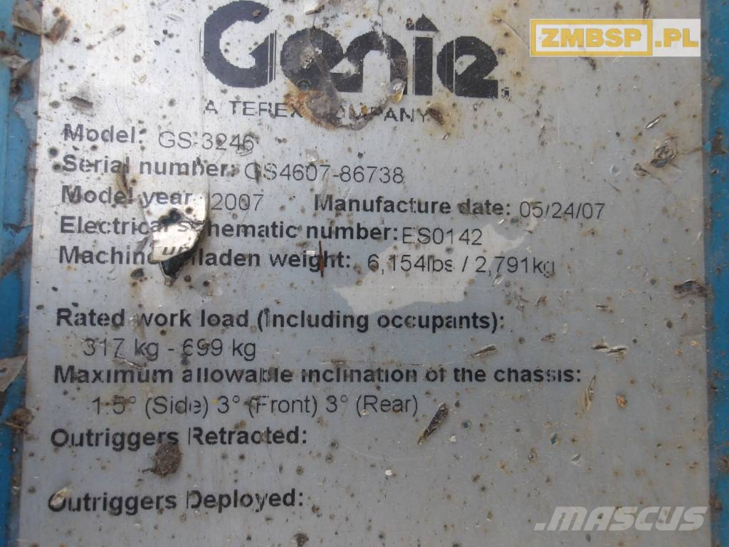 Genie GS 3246 Makazaste platforme