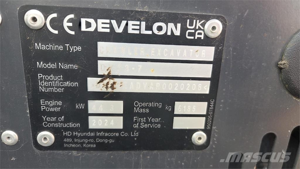 Develon DX63-7 Verstellausleger Kettenbagger Mini bageri < 7t