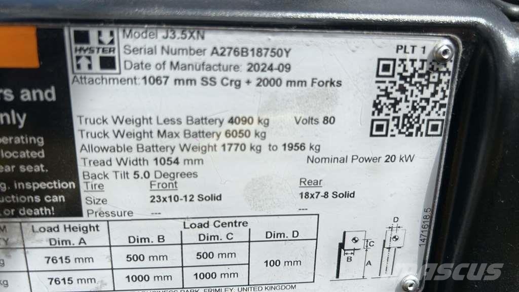 Hyster J3.5XN Forklift trucks - others