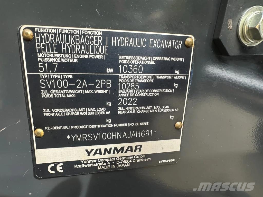 Yanmar SV100-2A-2PB Midibagger 7t - 12t
