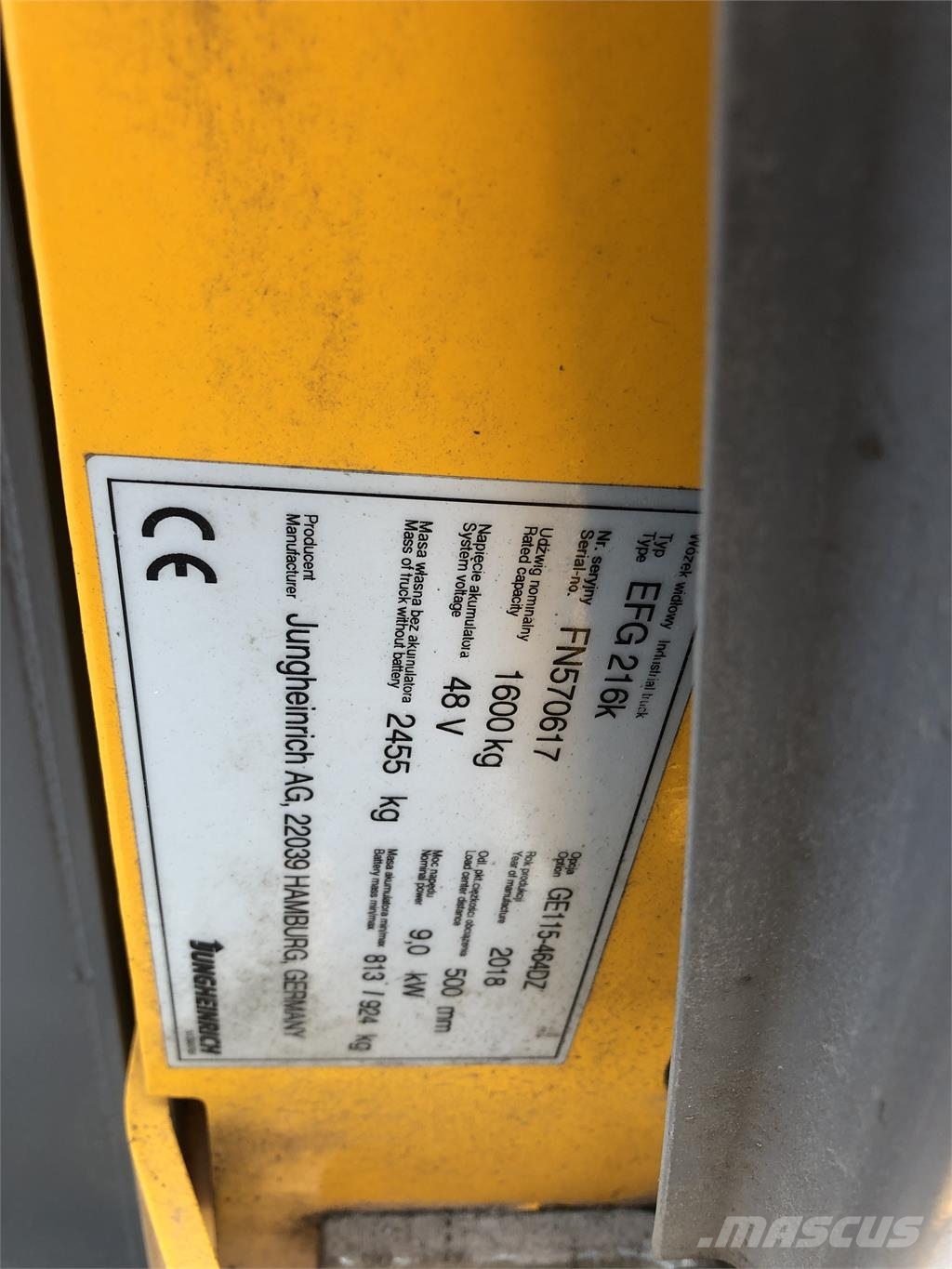 Jungheinrich EFG 216K Li-Ion Electric forklifts