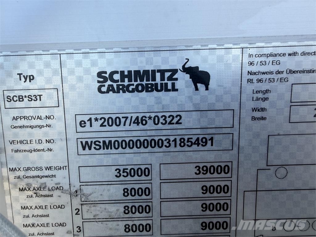 Schmitz Cargobull VIN 491 篷布半拖車