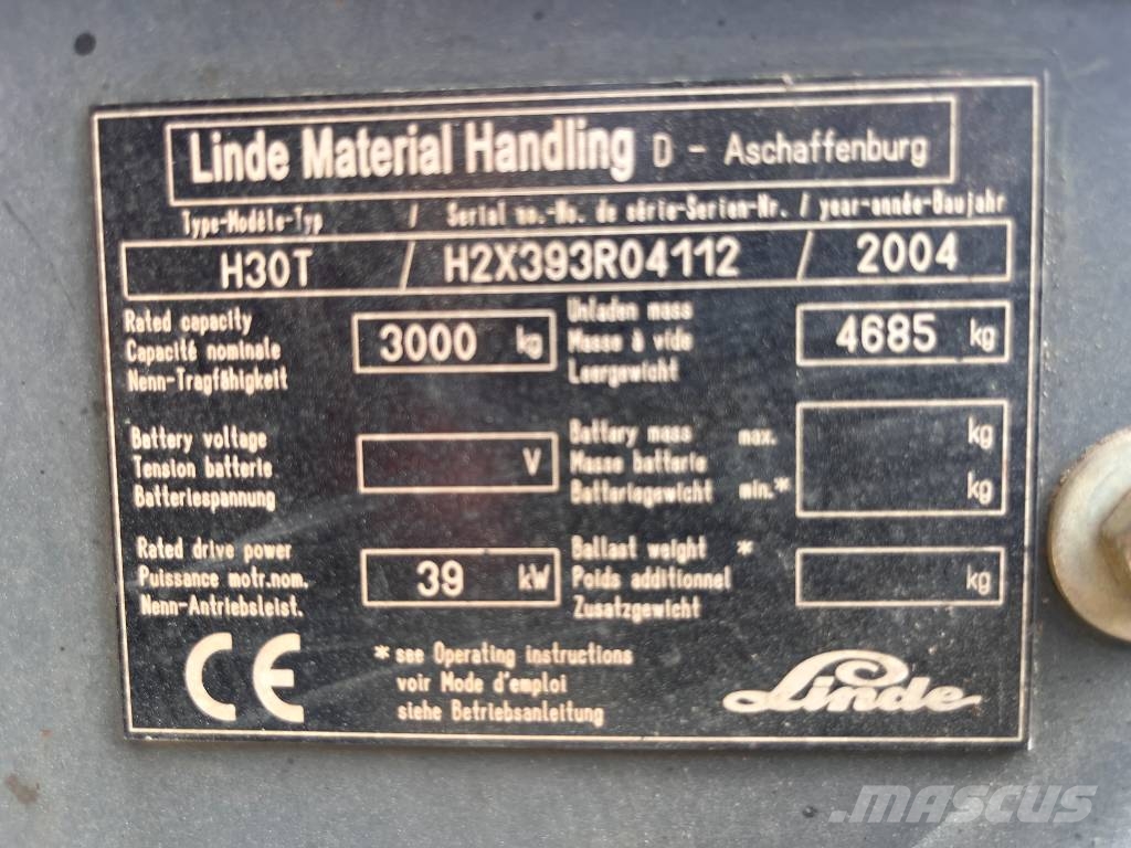 Linde H30T /393/ V-3155 OB Stivuitor GPL