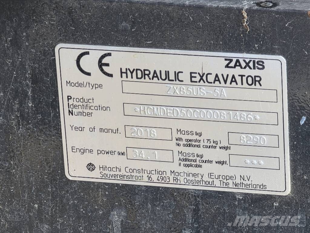 Hitachi ZX 85 US-5 A Середні екскаватори 7т. - 12т.