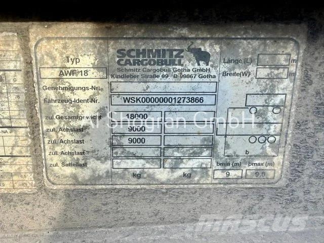 Schmitz Cargobull AWF 18 / BDF Wechselbrücken / 2 x Achsen Причепи для перевезення контейнерів