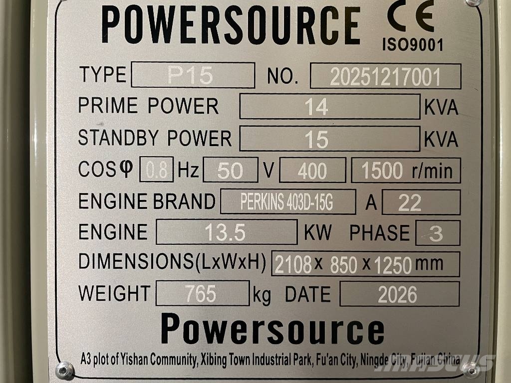 Perkins 403D-15 - 15 kVA Generator - DPX-19800 Diesel Generators