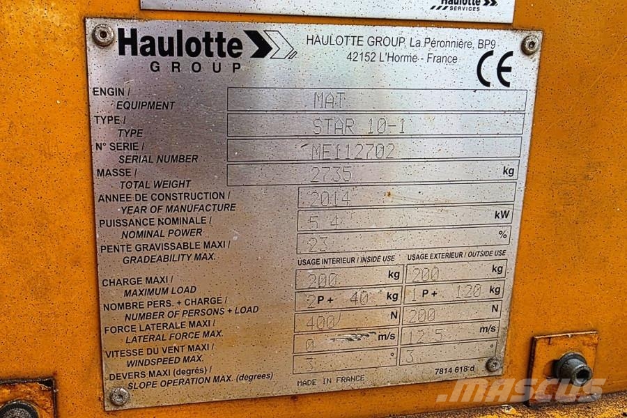 Haulotte STAR 10 Electric, 10m Working Height, 3m Reach, 20 Коленчатые подъемники