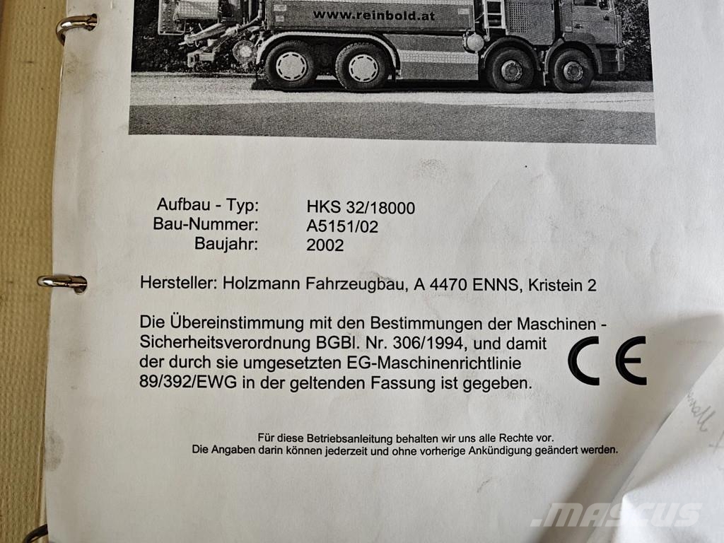 MAN 41.414 F2000 8x4 Holzmann HKS 32/18000 VH Tank コンバイン/バキュームトラック