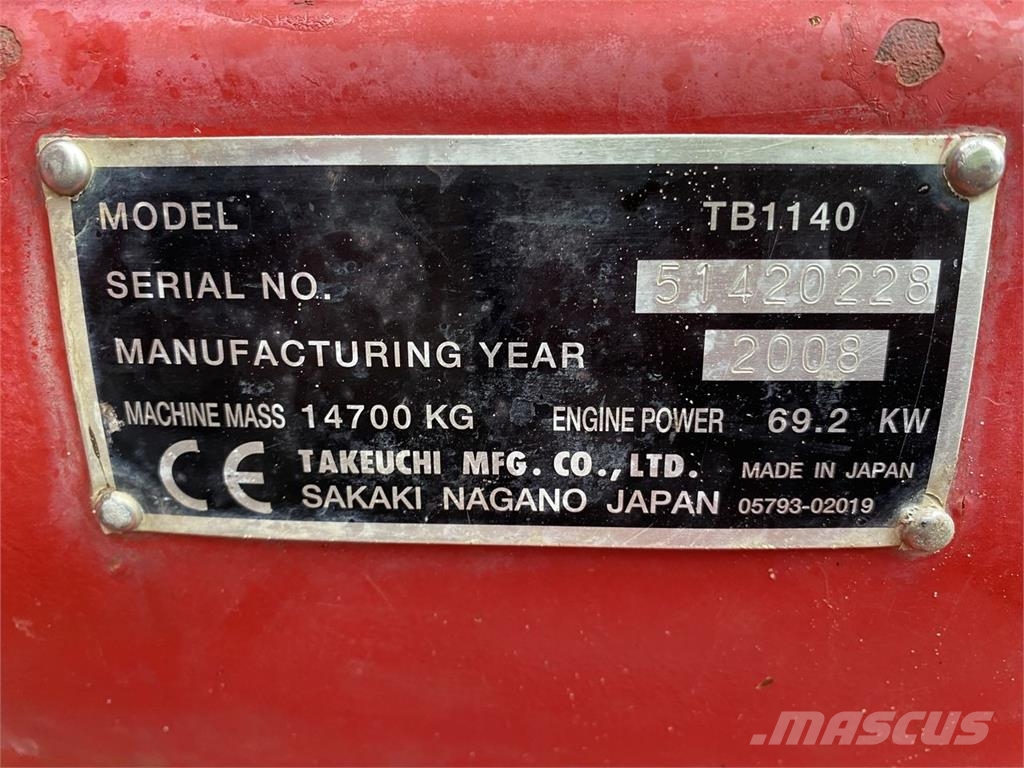Takeuchi TB1140 Верижен екскаватор