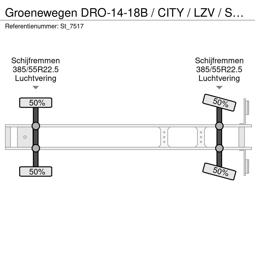 Groenewegen DRO-14-18B / CITY / LZV / STUURAS / LAADKLEP / DOO Gardintrailer