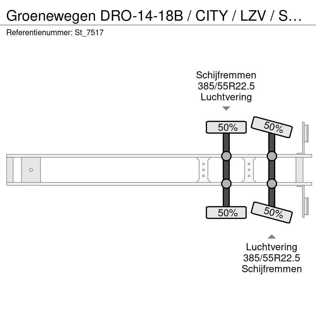 Groenewegen DRO-14-18B / CITY / LZV / STUURAS / LAADKLEP / DOO Poluprikolice sa ceradom