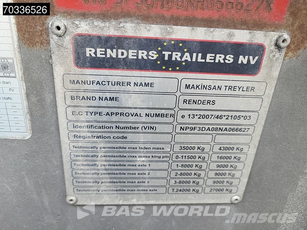 REISTREYLER F APK 12-26 Lift Axle 2x20ft 40ft 45ft Konteinertreileri
