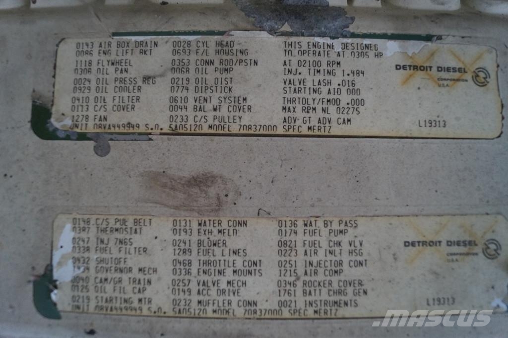 Detroit Diesel 8V71N 7083-7000 USED Motorer