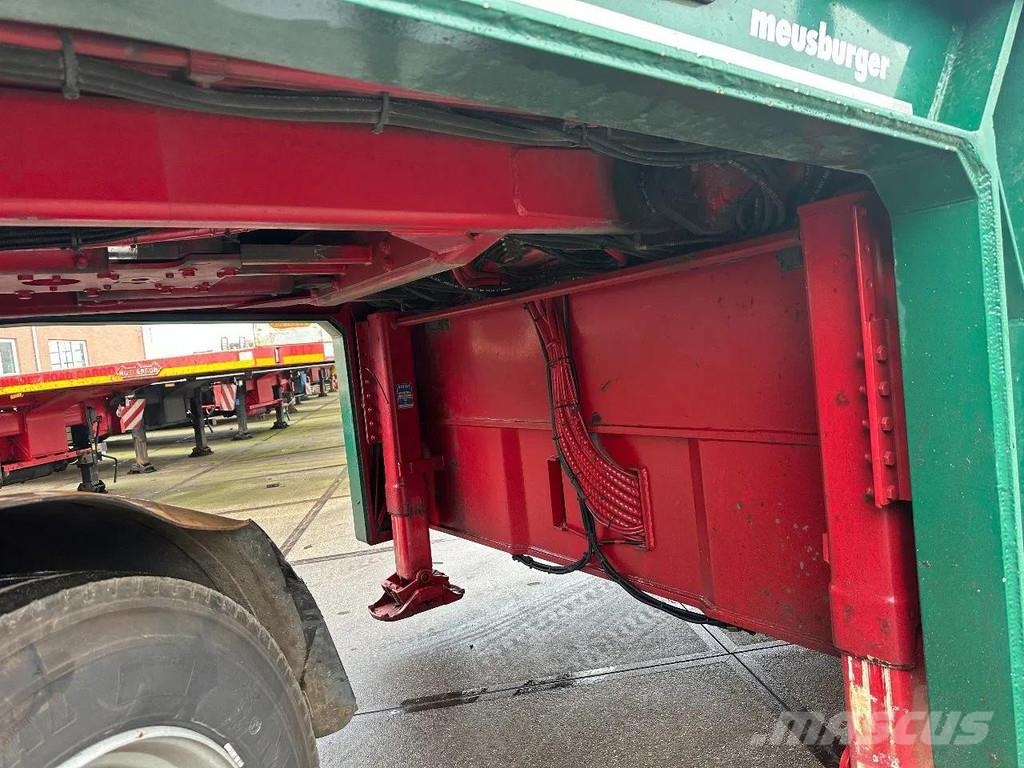 Meusburger 4 AXLE STEERING - DOUBLE EXTENDABLE UP TO 28 M - E نصف مقطورة مسطحة منخفضة
