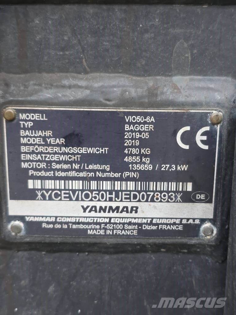 Yanmar Vio 50-6A Mini bageri <7t