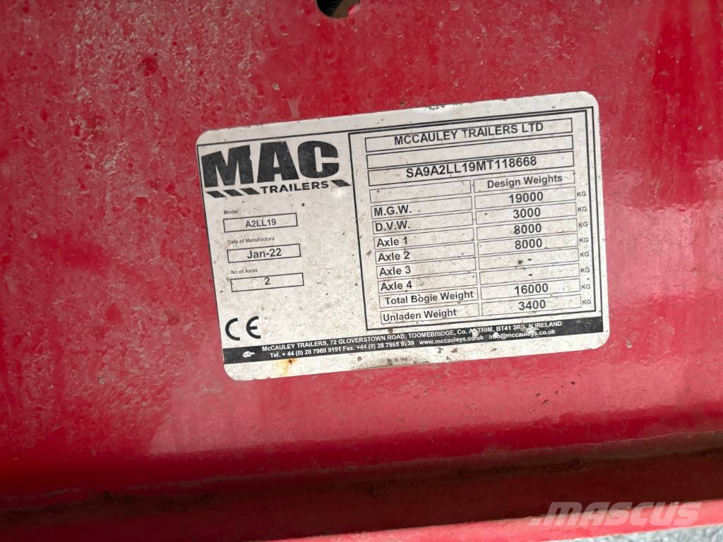 MAC 2 axl maskintrailer för traktor حفارات وسط 7 طن - 12 طن