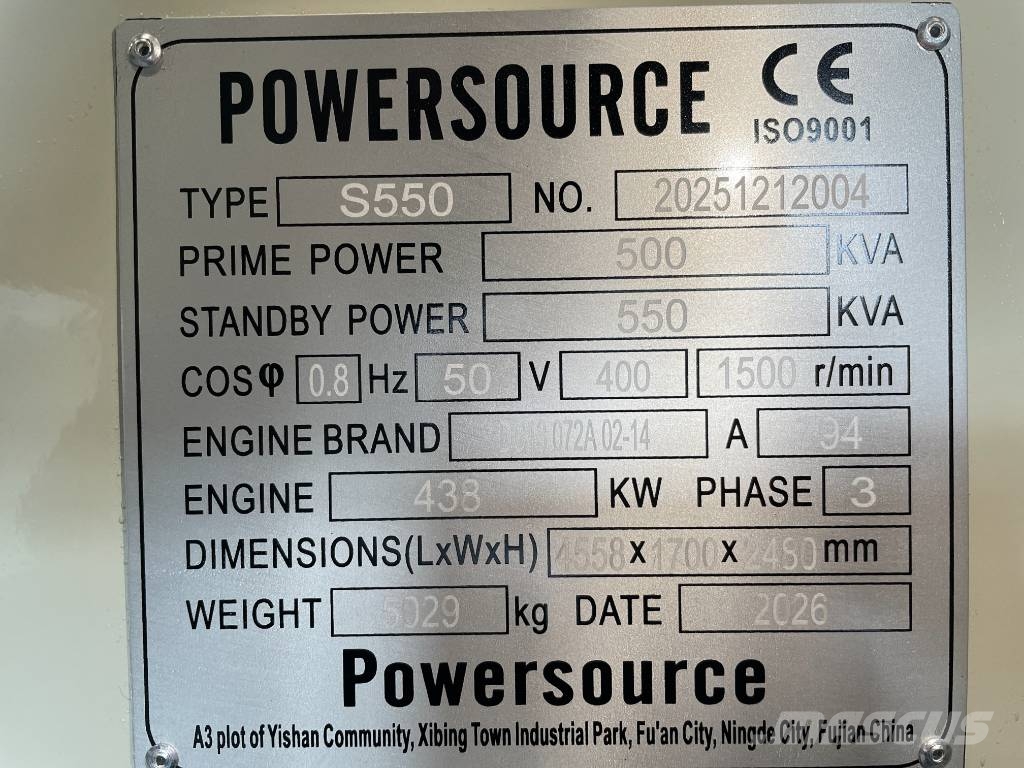 Scania DC13 072A - 550 kVA Generator - DPX-19764 Geradores a diesel