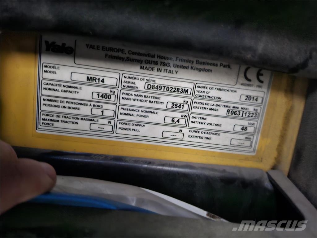 Yale reachtruck MR14 前伸式堆高機(叉車)