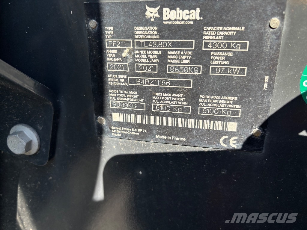 Bobcat TL 43.80 HF / Kauha, Hyd. piikit Telehandlers