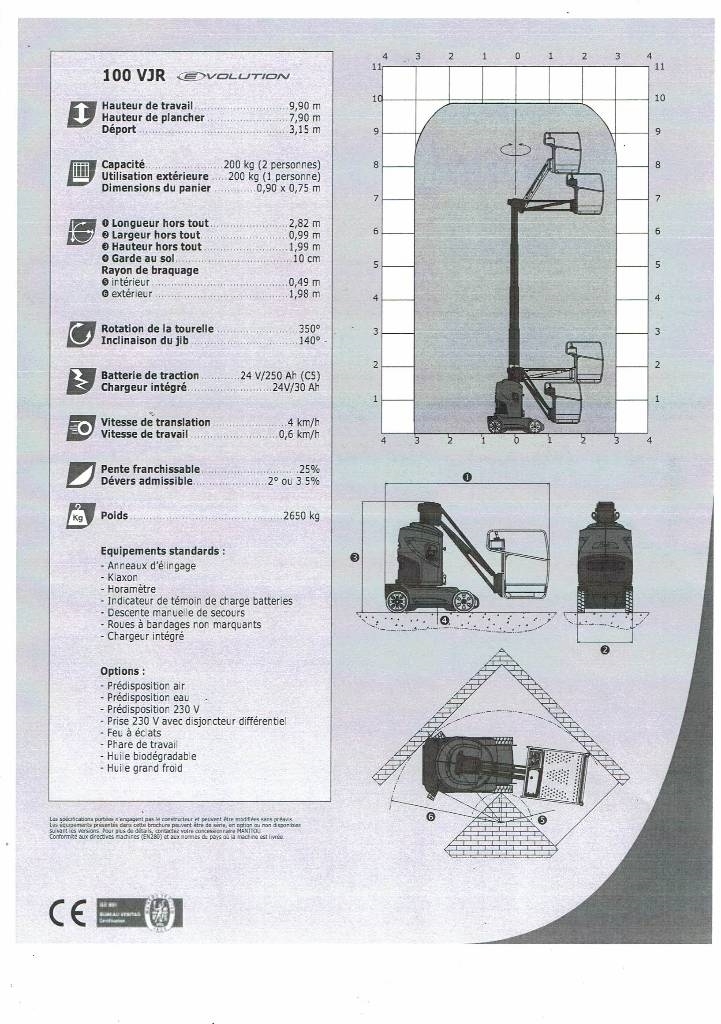Manitou 100 VJR EVOLUTION Personenliften en invalideliften