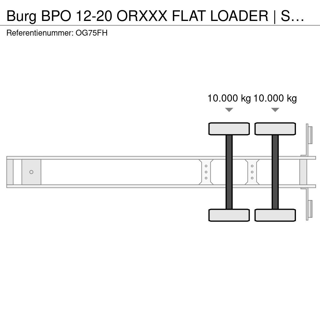 Burg BPO 12-20 ORXXX FLAT LOADER | STEERING | KRAN MESS Semirimorchio a pianale