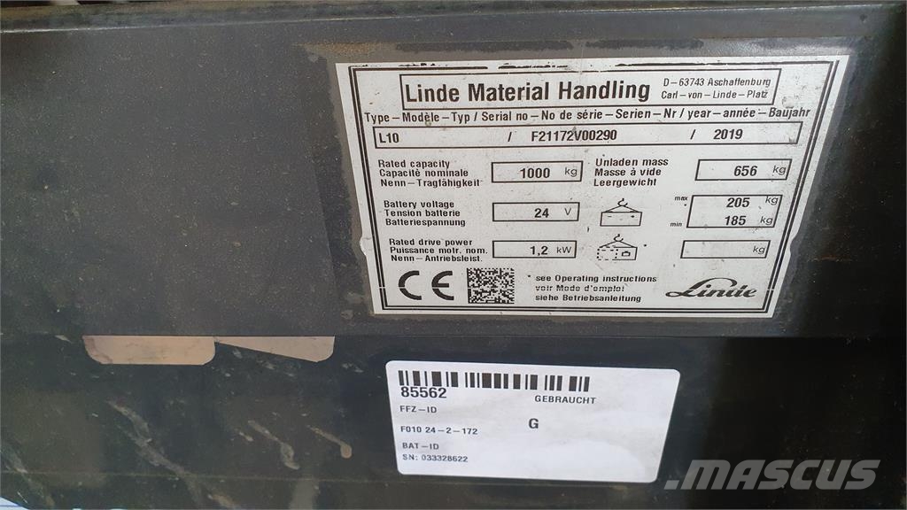 Linde L10 Samohybné vozíky