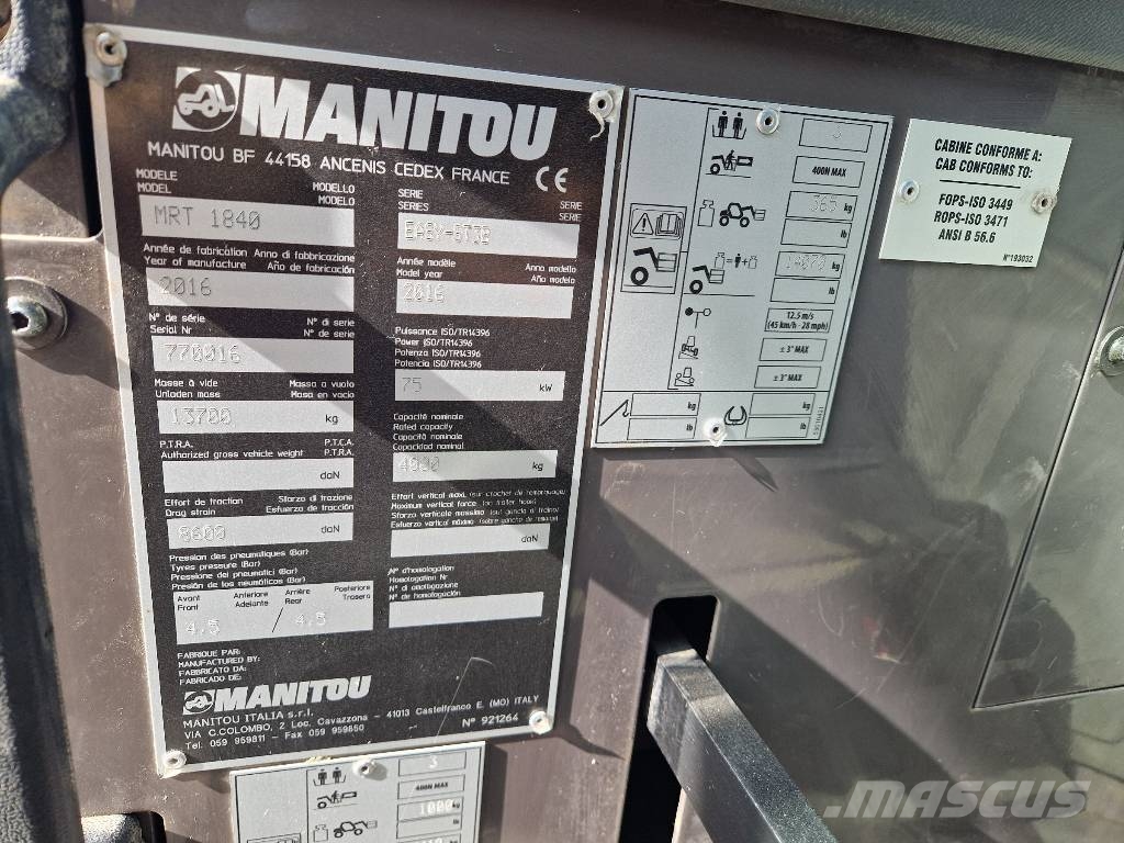Manitou MRT 1840 RZ151 Teleskooplaadurid