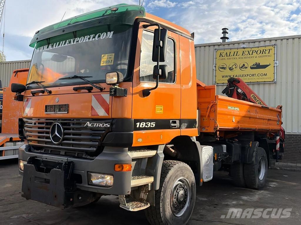 Mercedes-Benz Actros 1835 Kipper + Palfinger 7501 Crane - Remote Rabljene dizalice za težak teren