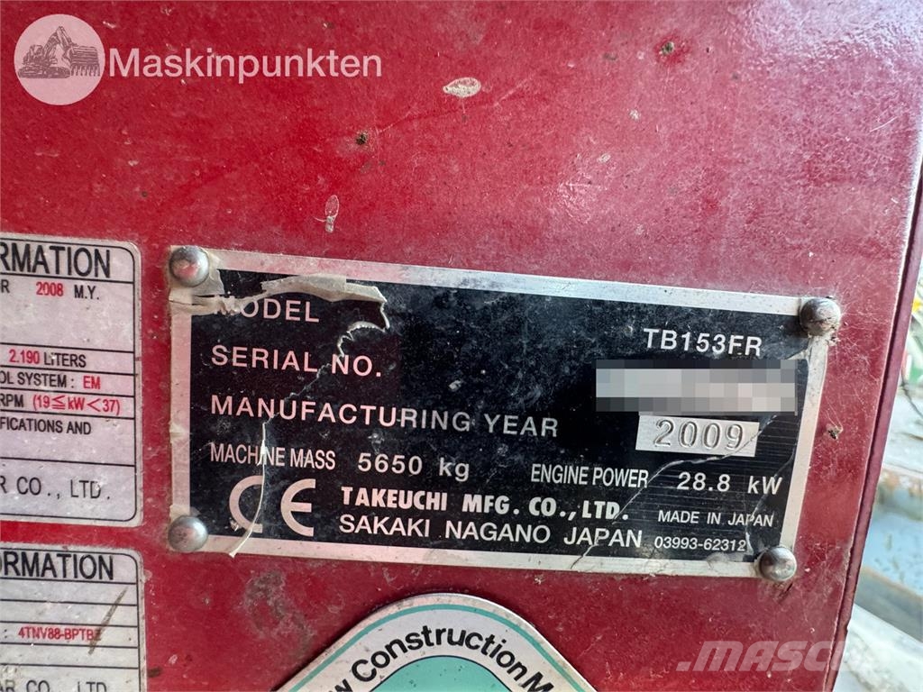 Takeuchi TB153FR Minigravere <7t